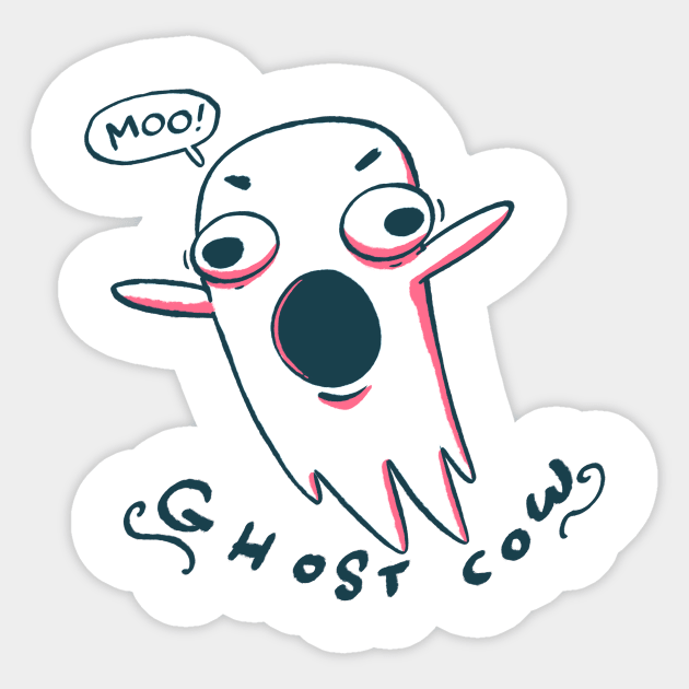 Ghost Cow Sticker by neilkohney